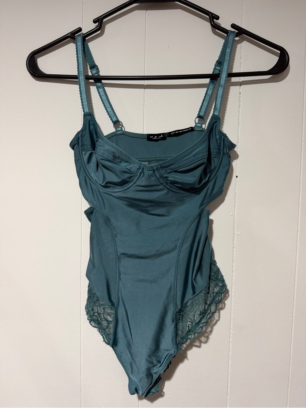 Urban Outfitters Teal Lace-Trim Bodysuit